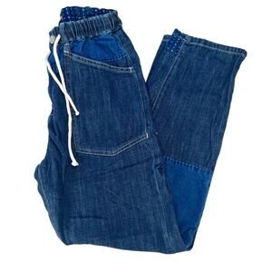 Pilcro by Anthropologie women’s dark wash denim jeans joggers draw string